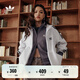 adidas經(jīng)典三條紋運(yùn)動(dòng)連帽夾克外套男女春季新款阿迪達(dá)斯三葉草 亮白   L