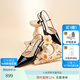 NINE WEST【明星同款】玖熙包頭涼鞋女中跟2025夏季新款尖頭后空法式高跟鞋 黑色 36