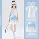 優(yōu)優(yōu)1點(diǎn)（Yoyo one）女童羽毛球套裝速干運(yùn)動(dòng)服兒童冰絲涼感短袖大童百褶裙子網(wǎng)球訓(xùn)練 6126藍(lán)色+19027白色 140 140cm