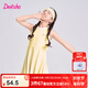 笛莎（DEESHA）童裝女童連衣裙2025夏季新款中大童女孩元?dú)庾采厸龈蟹罆駸o(wú)袖裙 奶油黃 130
