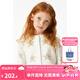 ELLE KIDS童裝 仿金線羊毛混紡五角星毛衣開衫女童秋季針織衫上衣 米色 165 (M)