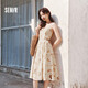 森馬連衣裙女顯瘦甜美度假風(fēng)2025夏季新款森系滿(mǎn)印吊帶裙浪漫文藝 咖花色調00350 M