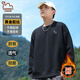 東方駱駝（EASTERN CAMEL）衛衣男秋冬季加絨加厚圓領(lǐng)純色重磅落肩長(cháng)袖上衣戶(hù)外運動(dòng)套頭衫