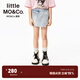 little MO&Co.little moco童裝25夏裝新款女童純棉裙褲牛仔短褲子甜酷百搭 牛仔淺藍色 130 130/56