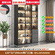 波克夏家具家具屋手辦柜展示柜玩具模型展柜陳列柜家用透明玻璃防塵柜收納柜 120cm長雙門三抽【輕奢灰】 包送裝