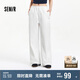 森馬（Semir）休閑褲女吸濕速干格子闊腿褲2025夏季撞色長(zhǎng)褲運(yùn)動(dòng)風(fēng)109325127006