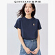 佐丹奴短袖T恤女夏季純棉i與e的日常主題刺繡圓領(lǐng)上衣女05395382