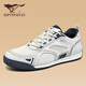 七匹狼品牌男鞋冬季2025新款透氣休閑德訓鞋小眾原創(chuàng  )時(shí)尚板鞋阿甘鞋子男 白色 41 【標準皮鞋碼】