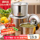 極度空間 不銹鋼味盅調(diào)料罐桶豬油罐辣椒油罐調(diào)料缸 調(diào)料盒加厚帶蓋16CM