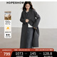 紅袖高級感超好看毛呢大衣冬季2024新款女裝100%綿羊毛保暖雙面呢外套 煙灰056 S