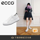 愛步（ECCO）板鞋女 增高厚底簡約百搭平底鞋牛皮休閑鞋 街頭856813 白色85681350874 38