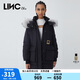 金羽杰冬季新潮羽絨派克服女中長(cháng)款大毛領(lǐng)連帽拼接羽絨服女士Y21806161