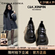 CAMILA KSENIA小皮鞋女2025新款夏季一腳蹬設(shè)計(jì)復(fù)古時(shí)尚百搭樂(lè)福鞋子 黑色【單里】 36