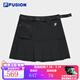 FILA FUSION斐樂(lè )潮牌梭織裙女時(shí)尚休閑半身裙百褶裙 正黑色-BK M 165/66A