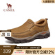 駱駝（CAMEL）男鞋新款韌磨砂牛皮止滑耐磨樂福套腳經(jīng)典休閑皮鞋男 G13A307157古銅色 40