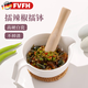 FVFH德國擂辣椒擂缽搗辣椒皮蛋家用陶瓷舂缽工具搗碎搗蒜器蒜泥蒜臼子 陶瓷擂辣椒擂缽 帶木槌