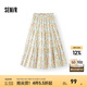 森馬半身裙女油畫風(fēng)碎花蛋糕裙多巴胺2025夏新款甜美A字長裙浪漫 黃色調(diào)00333 L