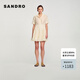 SANDRO【博主同款】24春秋款女裝法式氣質(zhì)荷葉邊短款連衣裙SFPRO03117 淡褐色 36