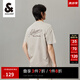 杰克·瓊斯（JACK&JONES）男裝短袖t恤男夏季新款潮流100%純棉休閑半袖T恤男士刺繡純色短袖 C02 倫霧灰 M 175