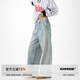 ICH MODE美式復(fù)古寬松牛仔褲女2025新款直筒闊腿工裝褲休閑褲子男 淺藍(lán)色 M