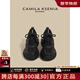 CAMILA KSENIA爆款老爹鞋女士2025新款夏季時尚厚底增高運動鞋子百搭休閑品牌 黑色 37