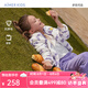 愛慕兒童（AIMER KIDS）中厚款小立領珊瑚絨兒童家居服男女童睡衣套裝抗靜電運動可外穿 女太空絨絨 170