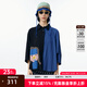 幻走（MOVEUP）2025夏季新款.FUN系列撞色印花蝙蝠袖休閑短款襯衫女 夜黑 L