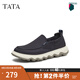 他她（TATA）一腳蹬布鞋男鞋透氣懶人軟底爸爸鞋2025夏季新款VMR01BM5 藍(lán)色 42