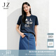 玖姿·安娜蔻【瞬涼】小香風(fēng)貼布繡涼感T恤女2025夏季新款 丈青 L
