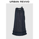 UR2025秋季新款女裝休閑綁帶木耳邊無(wú)袖牛仔連衣裙UYL850169