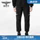 BOY LONDON潮牌工裝褲中性風(fēng)夏季金色LOGO印花束腳休閑褲N34904 黑色 S