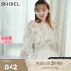 SNIDEL秋冬甜美荷葉邊露肩收腰系帶印花連衣裙SWFO244271 圓點(diǎn)圖案 M （1）