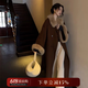 三吉黑花【踏雪】新中式羊毛雙面呢大衣外套秋冬高級感毛領(lǐng)小個子 深咖(90羊毛) L