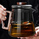 渝鼎福玻璃壺玻璃泡茶壺木把手煮茶壺茶水分離家用茶水壺花茶壺茶杯茶具 語(yǔ)山壺【煙灰】