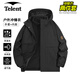 天倫天（Telent）沖鋒衣三合一男夾克外套情侶連帽可拆卸防風(fēng)防潑水登山服 黑色 XL