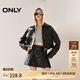 ONLY春夏時尚潮流短裙高腰PU百褶裙半身裙女|12436S004 H1Z 黑色 S (160) 64A