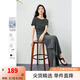 梵希蔓松弛感T恤套裝女2025年夏季新款上衣顯瘦闊腿褲休閑兩件套 M7153 鐵灰色 S
