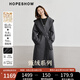 紅袖【甄絨系列】雙面呢大衣冬季2024新款女裝高端氣質(zhì)連帽領(lǐng)毛呢外套 深灰080 M