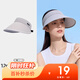 駱駝（CAMEL）【baby同款】空頂防曬帽大帽檐遮陽全遮臉沙灘戶外太陽帽女夏百搭 133BB00018A，高級灰 均碼