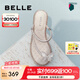 百麗（Belle）夾腳人字拖女商場同款水鉆休閑拖鞋A9J1DBL4 銀色-平跟款 36 (230mm)