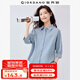 佐丹奴知識(shí)分子風(fēng)襯衫女新款純棉府綢破骨連肩中袖襯衣女05345463 81鐵藍(lán) XL