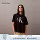 Calvin KleinJeans25春夏女士休閑簡約ck字母純棉圓領(lǐng)針織短袖T恤47A227G