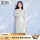 香影綠色碎花連衣裙女2025夏裝新款小個子清新收腰泡泡袖v領(lǐng)裙子 綠花 L 165/88A/110-125斤