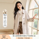 香影牛角扣羊毛雙面呢大衣女2024秋冬新款氣質小個子米色毛呢外套 米色 S