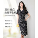 歐莎（OSA）法式波點連衣裙女2025夏季新款氣質(zhì)高級感小個子雪紡中長款裙子 黑杏波點 M