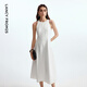朗姿【漾25系列】無(wú)袖白色圓領(lǐng)長(cháng)裙氣質(zhì)高級感2025夏季新款連衣裙 本白色 M