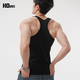 續點(diǎn)工字背心男純棉運動(dòng)健身緊身跨欄夏季健美訓練無(wú)袖馬拉松跑步背心 黑色 2XL (145-158斤左右)修身型