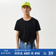 美特斯邦威短袖T恤男夏季新款純棉男裝圓領(lǐng)純色體恤百搭休閑上衣 正黑 165/88A