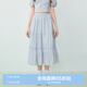 樂町韓系甜美蛋糕長(zhǎng)裙少女感純棉半身裙基礎(chǔ)好穿長(zhǎng)裙 嬰兒藍(lán)（現(xiàn)貨） S