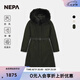 NEPA耐葩24秋冬新品戶外女士長款防潑水防風保暖羽絨服7K82075 黑色C01 XXS 155/80A(085)